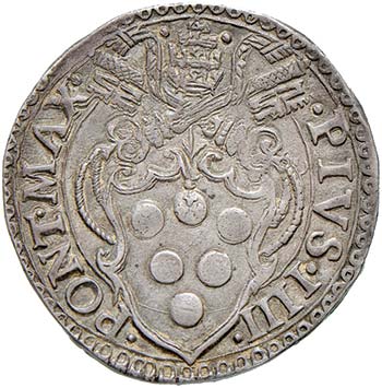 Pio IV (1559-1565) Testone - Munt. ... 