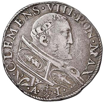 Clemente VIII (1592-1605) Testone ... 