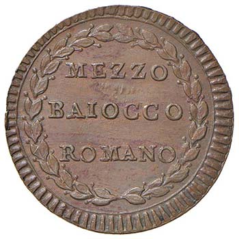 Pio VI (1775-1799) Mezzo baiocco ... 