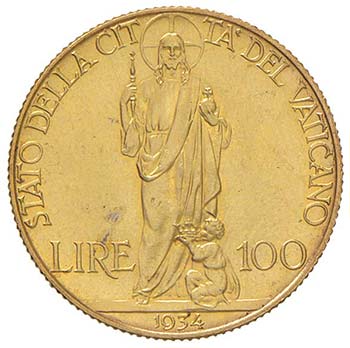 PIO XI (192-1938) 100 Lire 1934 A. ... 