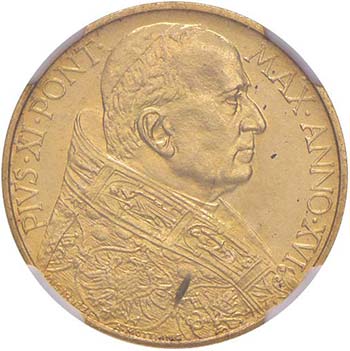 PIO XI (1922-1938) 100 Lire 1937 ... 