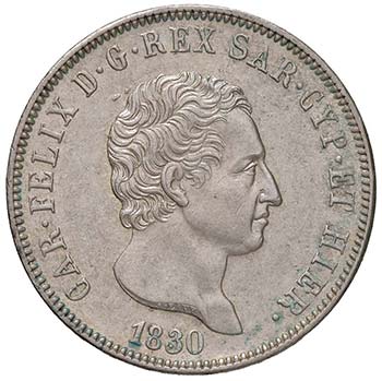 Carlo Felice (1821-1831) 5 Lire ... 