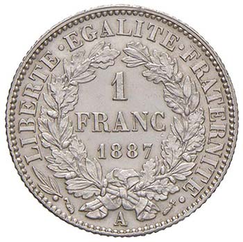 FRANCIA Repubblica Franco 1887 A ... 