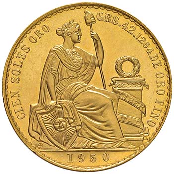 PERU 100 Soles Oro 1950 – KM 231 ... 