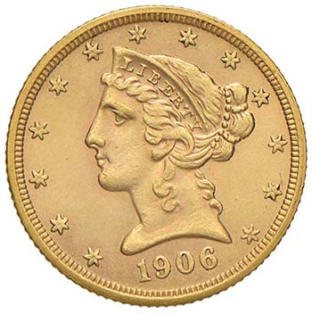USA 5 Dollari 1906 – Fr. 143 AU ... 
