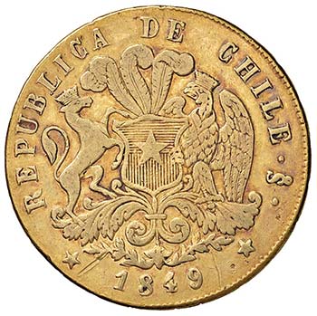 CILE 8 Escudos 1849 - Fr. 41 AU (g ... 