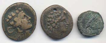 3 Monete greche in bronzo della ... 