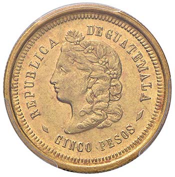 GUATEMALA 5 Pesos 1874 P – Fr. ... 