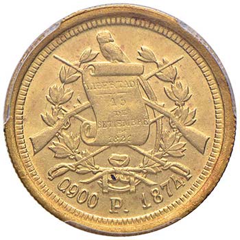 GUATEMALA 5 Pesos 1874 P – Fr. ... 