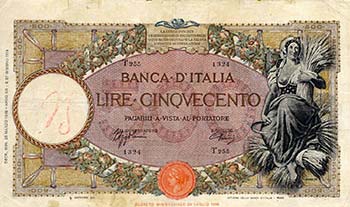 Banca d’Italia – 500 Lire ... 