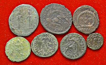 Lotto di sette monete romane. Non ... 
