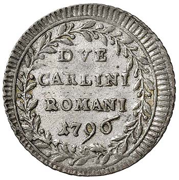 Pio VI (1775-1799) 2 Carlini 1796 ... 