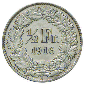 SVIZZERA ½ Franken 1916 A – KM ... 