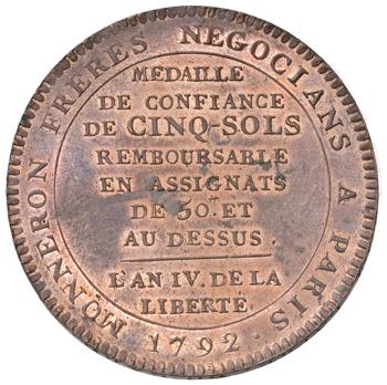 FRANCIA Medaglia 1792 MEDAILLE DE ... 