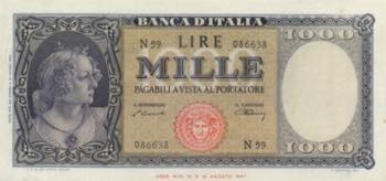 BANCONOTE 1.000 Lire 20/03/1947 ... 