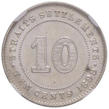 STRAITS SETTLEMENTS 10 Cents 1899 ... 