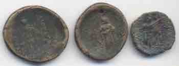 3 Monete greche in bronzo della ... 