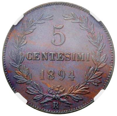 SAN MARINO 5 Centesimi 1894 - CU R ... 