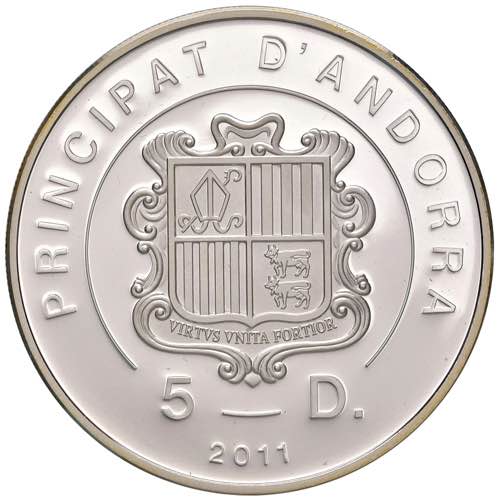 ANDORRA 5 Dinar 2011 - AG placcato ... 