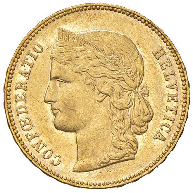 SVIZZERA 20 Franchi 1892 - Fr. 495 ... 