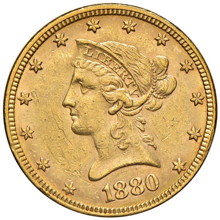 USA 10 Dollari 1880 - AU (g 16,72) ... 