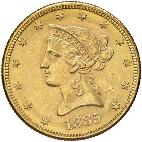 USA 10 Dollari 1885 S - KM 102 AU ... 