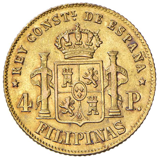 FILIPPINE Alfonso XII 4 Pesos 1882 ... 