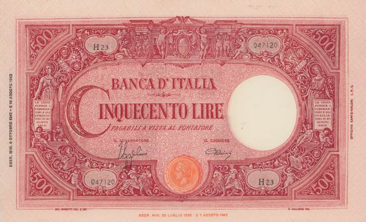 BANCONOTE Banca d’Italia 500 ... 