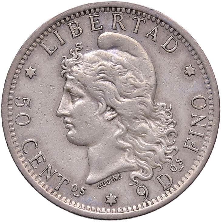 ARGENTINA 50 Centavos 1882 - KM 28 ... 