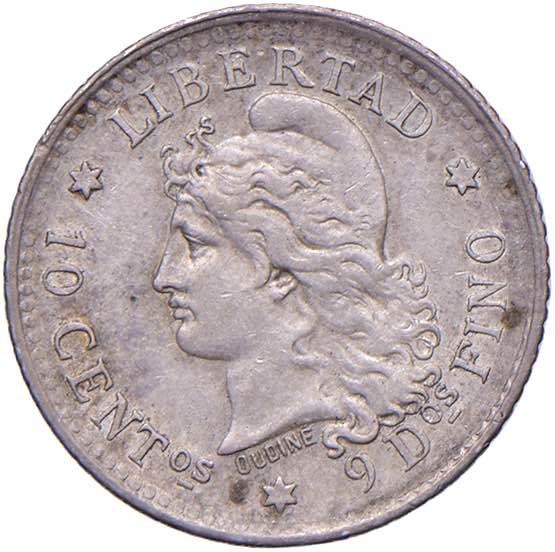 ARGENTINA 10 Centavos 1882 - KM 26 ... 