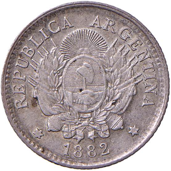 ARGENTINA 10 Centavos 1882 - KM 26 ... 