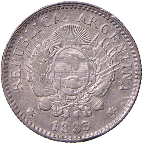 ARGENTINA 10 Centavos 1883 - KM 26 ... 