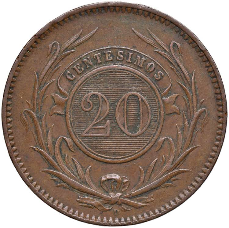 URUGUAY 20 Centesimos 1857 - KM 9 ... 