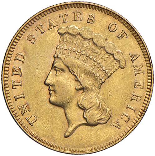 USA 3 Dollari 1866 - AU (g 5,00)