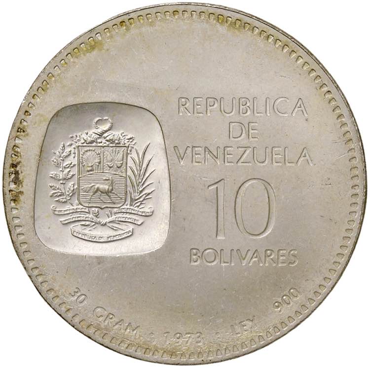 VENEZUELA 10 Bolivares 1973 - KM ... 