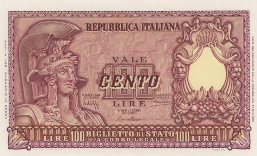 BANCONOTE Banca d’Italia 100 ... 