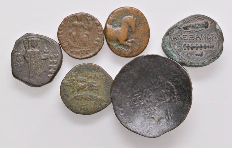 Lotto di sei monete antiche varie