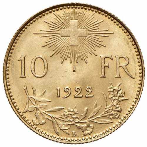 SVIZZERA 10 Franchi 1922 - Fr. 504 ... 