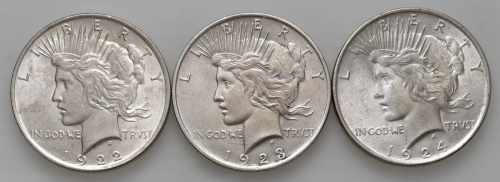 USA Dollaro 1922, 1923 e 1924 - AG ... 