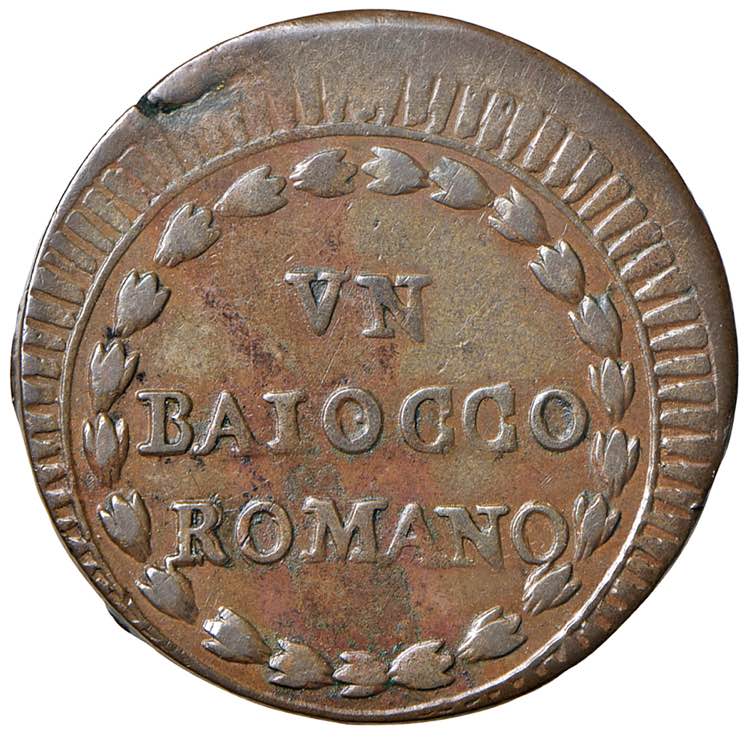 Pio VI (1775-1799) Baiocco 1797 A. ... 