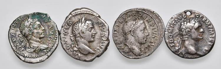 Lotto di quattro denari imperiali, ... 
