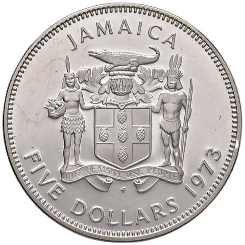 JAMAICA 5 Dollari 1973 - KM 59 AG ... 