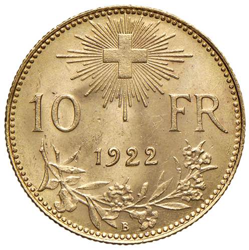 SVIZZERA Confederazione 10 Franchi ... 