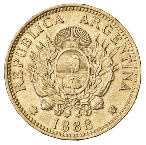 ARGENTINA 5 Pesos 1885 - KM 31; ... 
