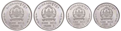 CAMBOGIA 10.000 e 5.000 Riels 1974 ... 
