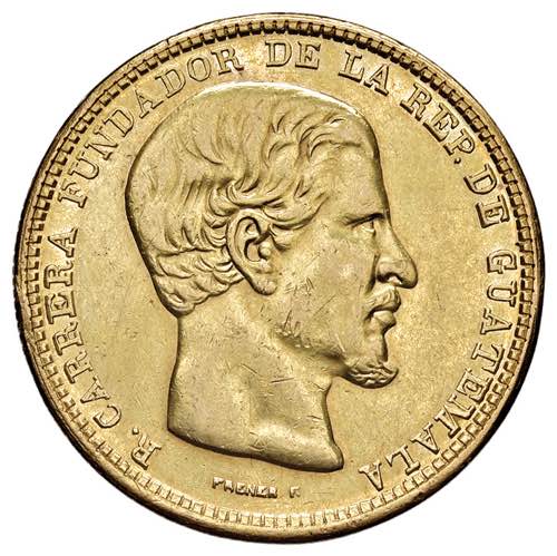 GUATEMALA 20 Pesos 1869 - KM 194 ... 