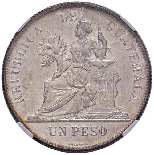 GUATEMALA Peso 1894 - KM 210 AG In ... 
