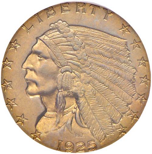 USA 2,50 Dollari 1925 D - AU RR In ... 