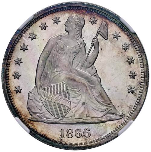 USA Dollaro 1866 - AG In slab NGC ... 