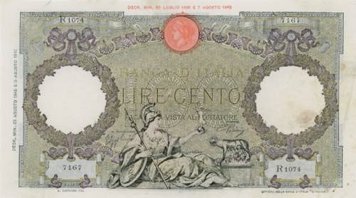 Banca d’Italia 100 Lire Roma ... 